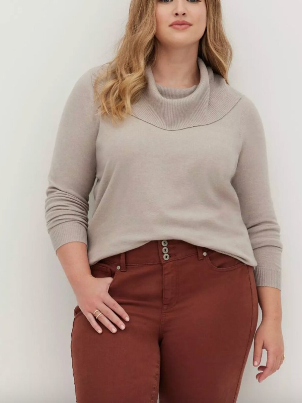 Torrid Tan Everyday Plush Pullover Cowl Neck Sweater 3X